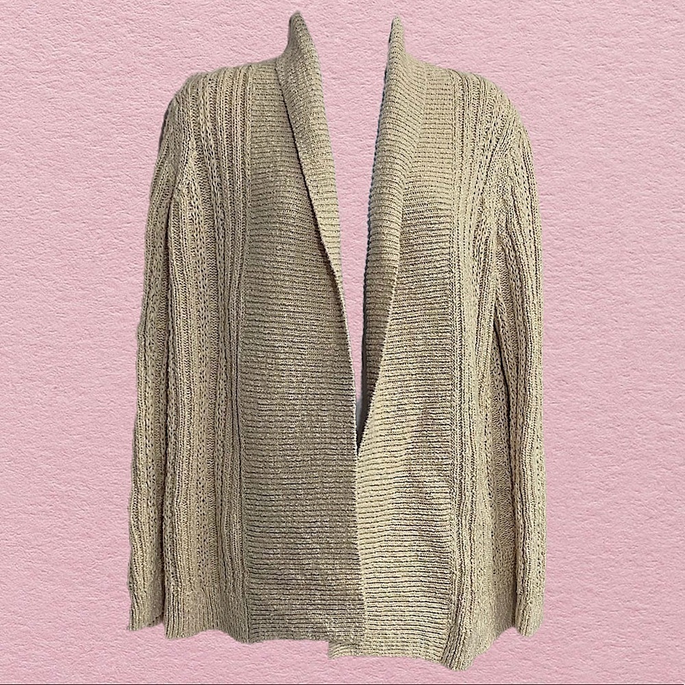 Green Dot by Anthropologie Cable Knit Cardigan S